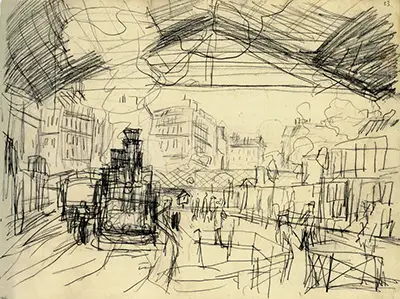 The Gare Saint-Lazare 1877 Pencil Sketch Claude Monet
